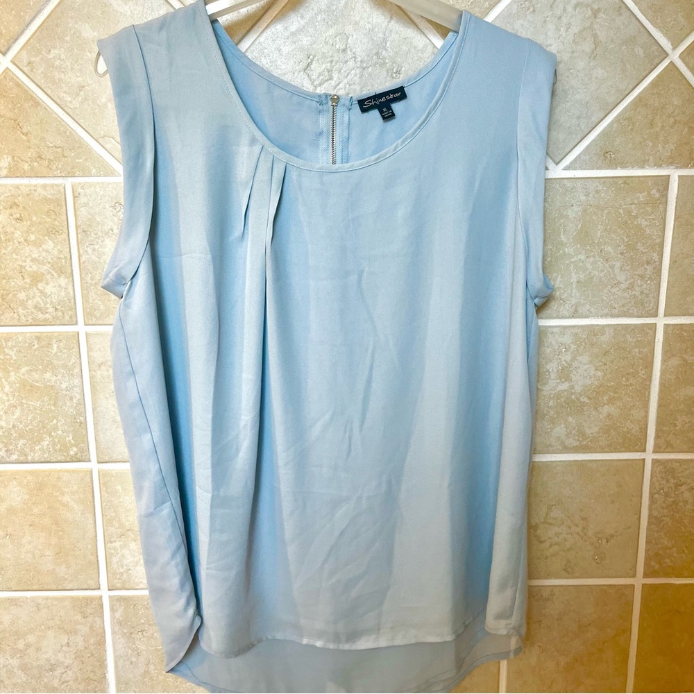 🔴2/$25 Shinestar Blue Soft Flowy Blouse, XL
